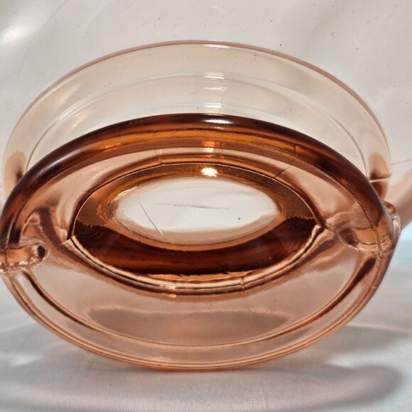 Imperial Glass Double Scroll Pink Bowl 10" vtg oval centerpiece - Picture 7 of 11